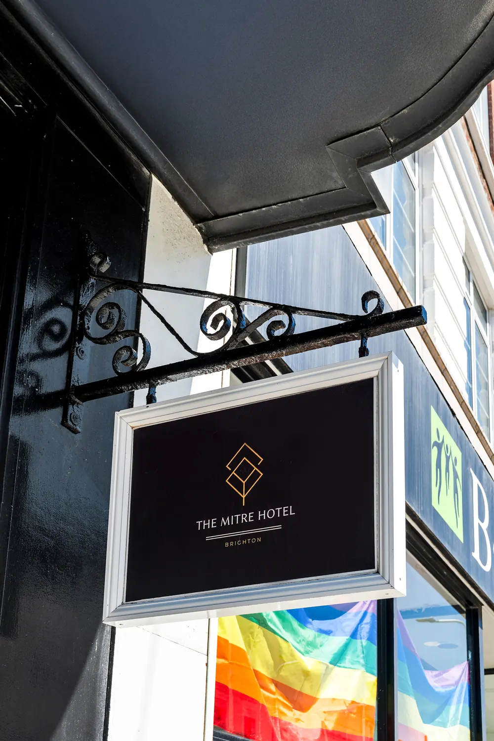 The Mitre Hotel sign on Western Road