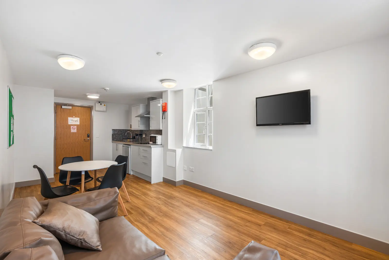 Shared lounge for long-stay guests